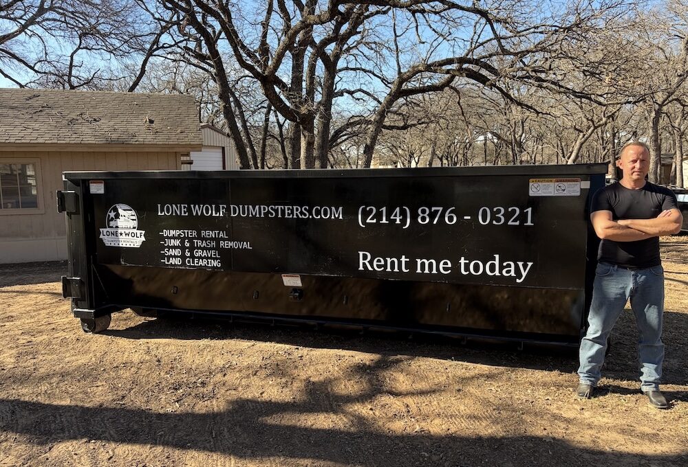 20 yard roll-off dumpster rental for residential and contractor projects in DFW