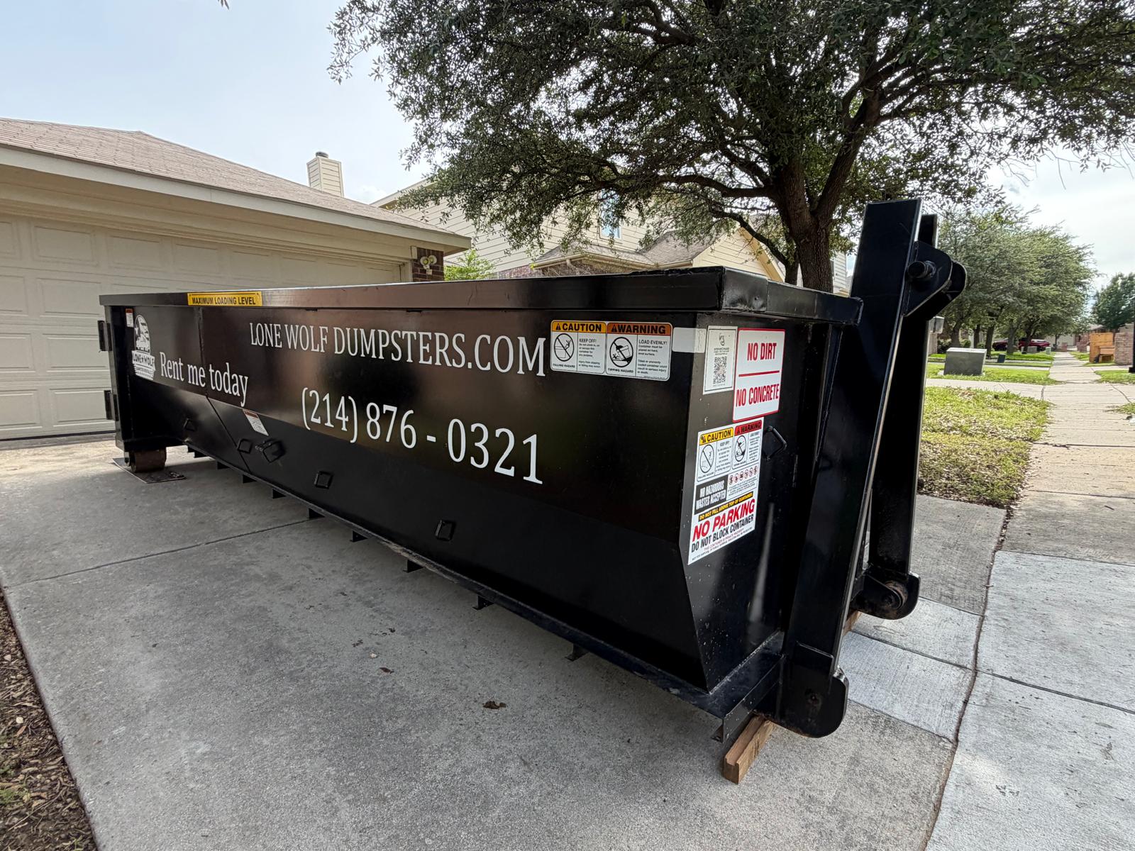 Roll-off dumpster rental delivery in Bedford, TX