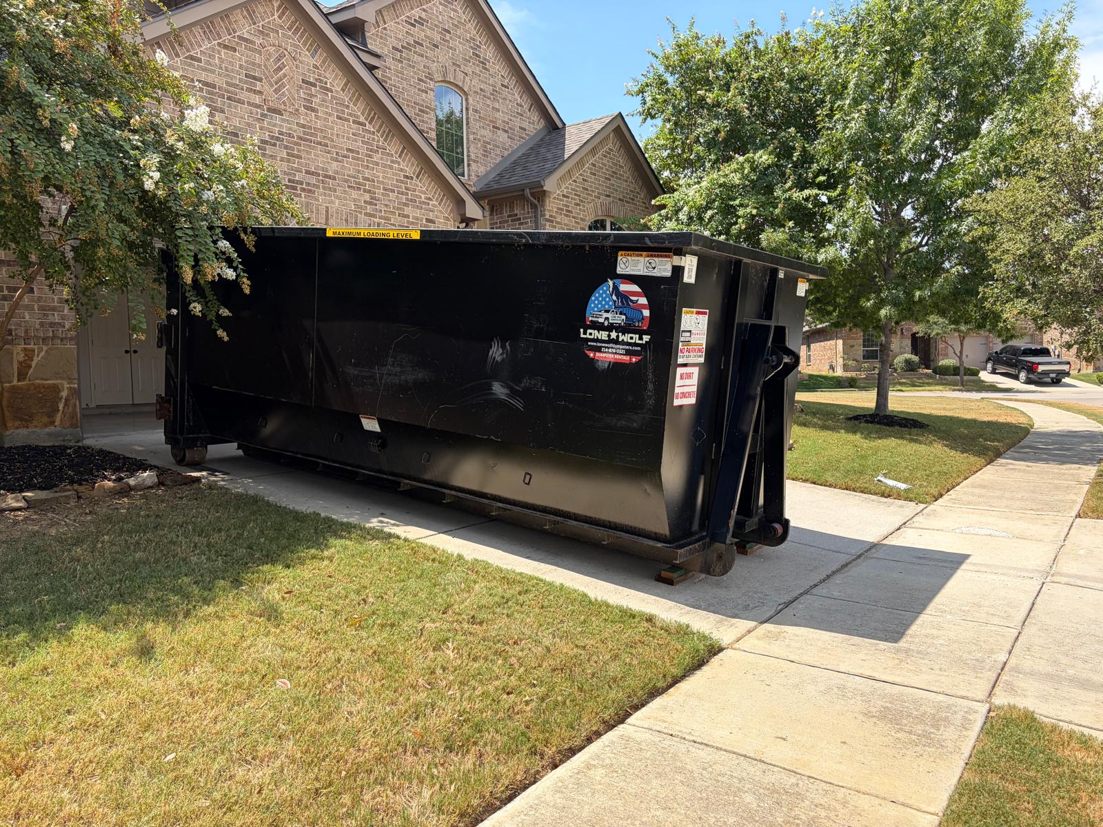 Roll-off dumpster rental delivery in Flower Mound, TX